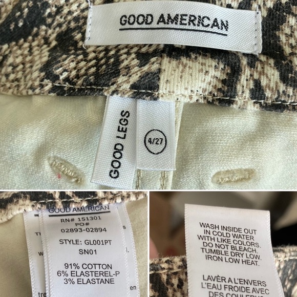 Good American Good Legs Skinny Jeans Snakeskin Print High Waist Stretch Size 4 - Picture 11 of 11
